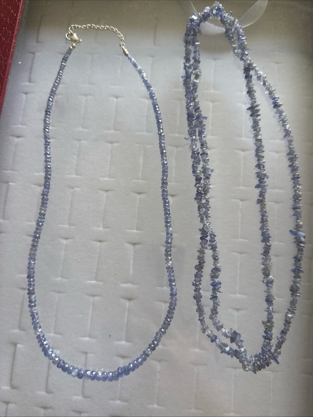 2 GenuineTanzanite faceted Necklace - made in India 925